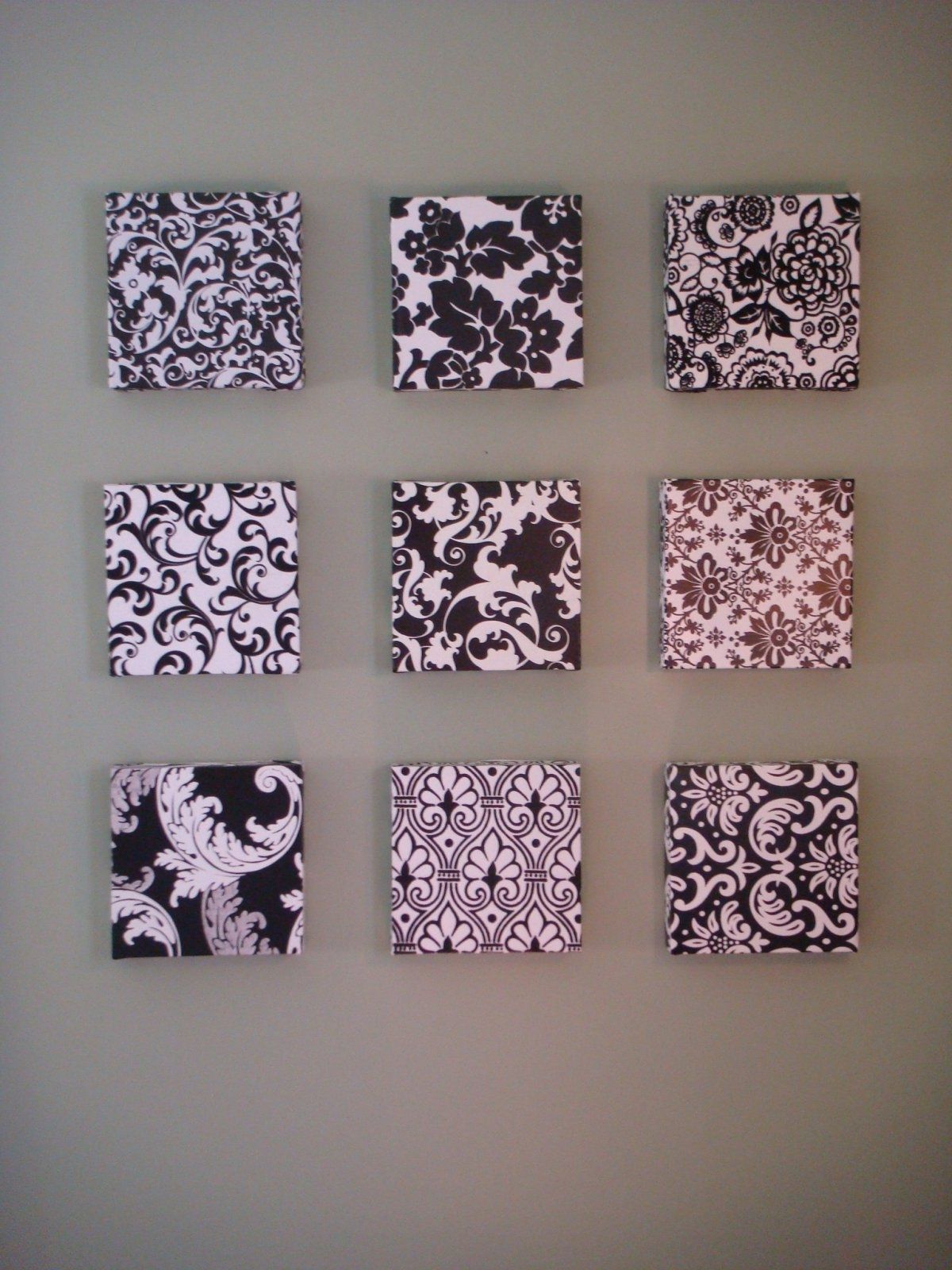 Explore Gallery Of Black And White Damask Wall Art Showing 3 Of