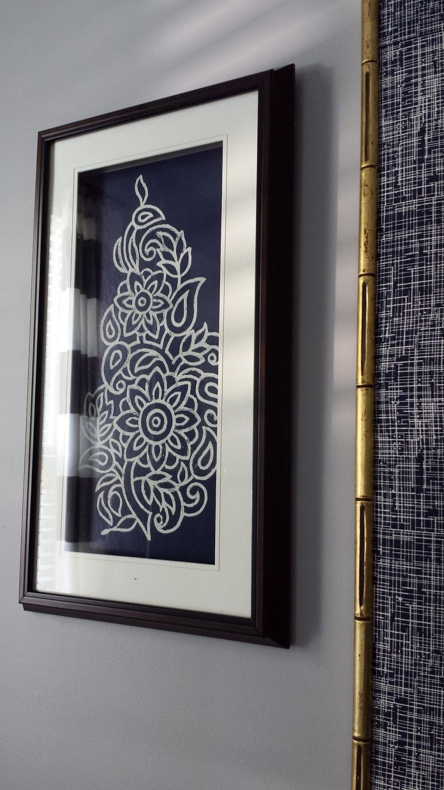 Framed Fabric Wall Art Within Recent Focal Point Styling: Diy Indigo Wall Art With Framed Fabric (View 3 of 15)