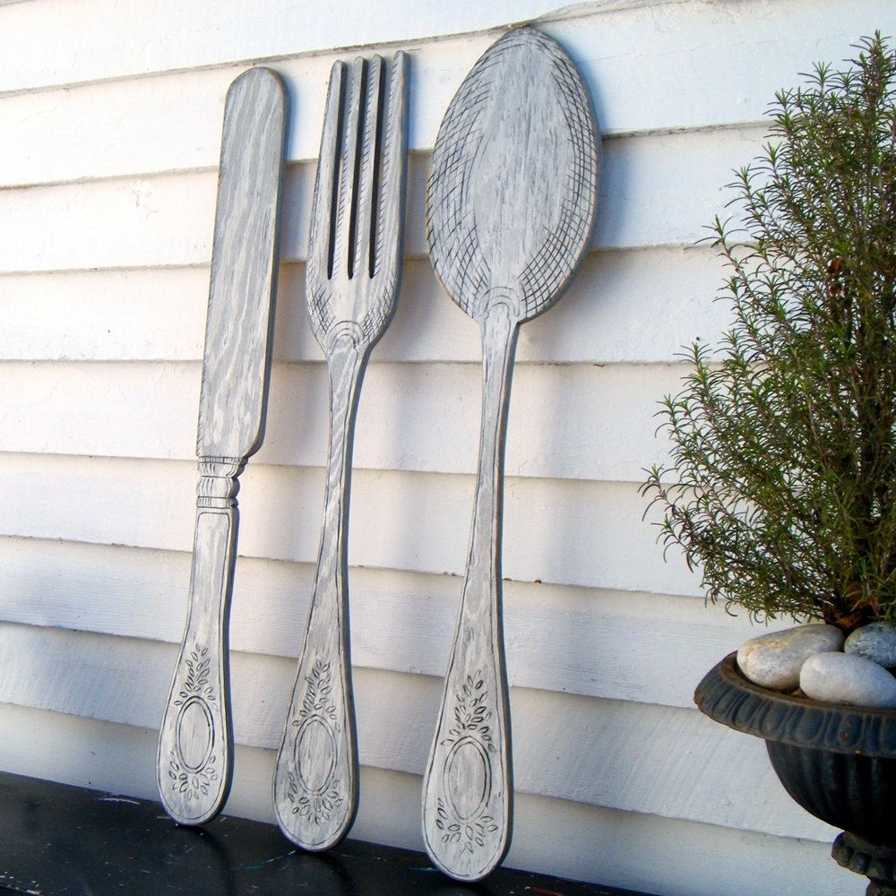 Giant Fork And Spoon Wall Art Inside Most Up To Date Large Knife Fork And Spoon Wall Decor E280a2 Walls Decor 