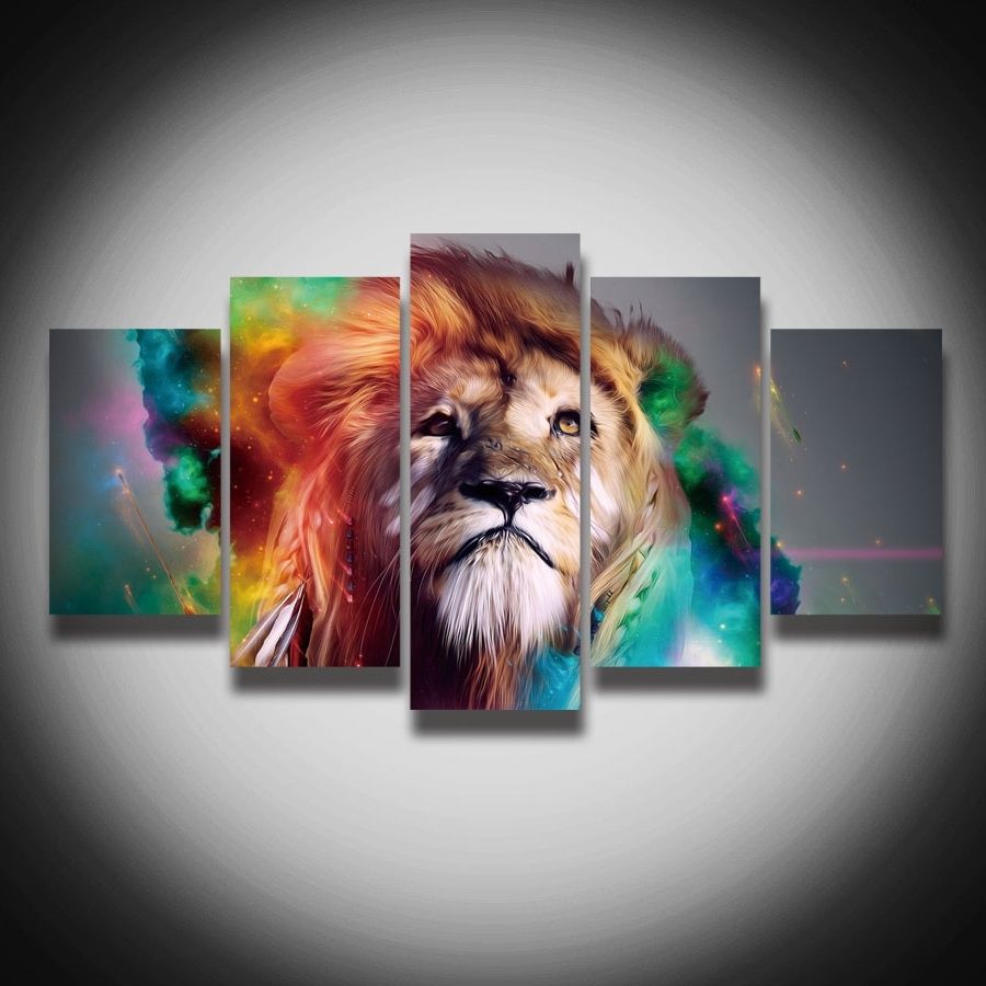 Top 15 of Abstract Lion Wall Art