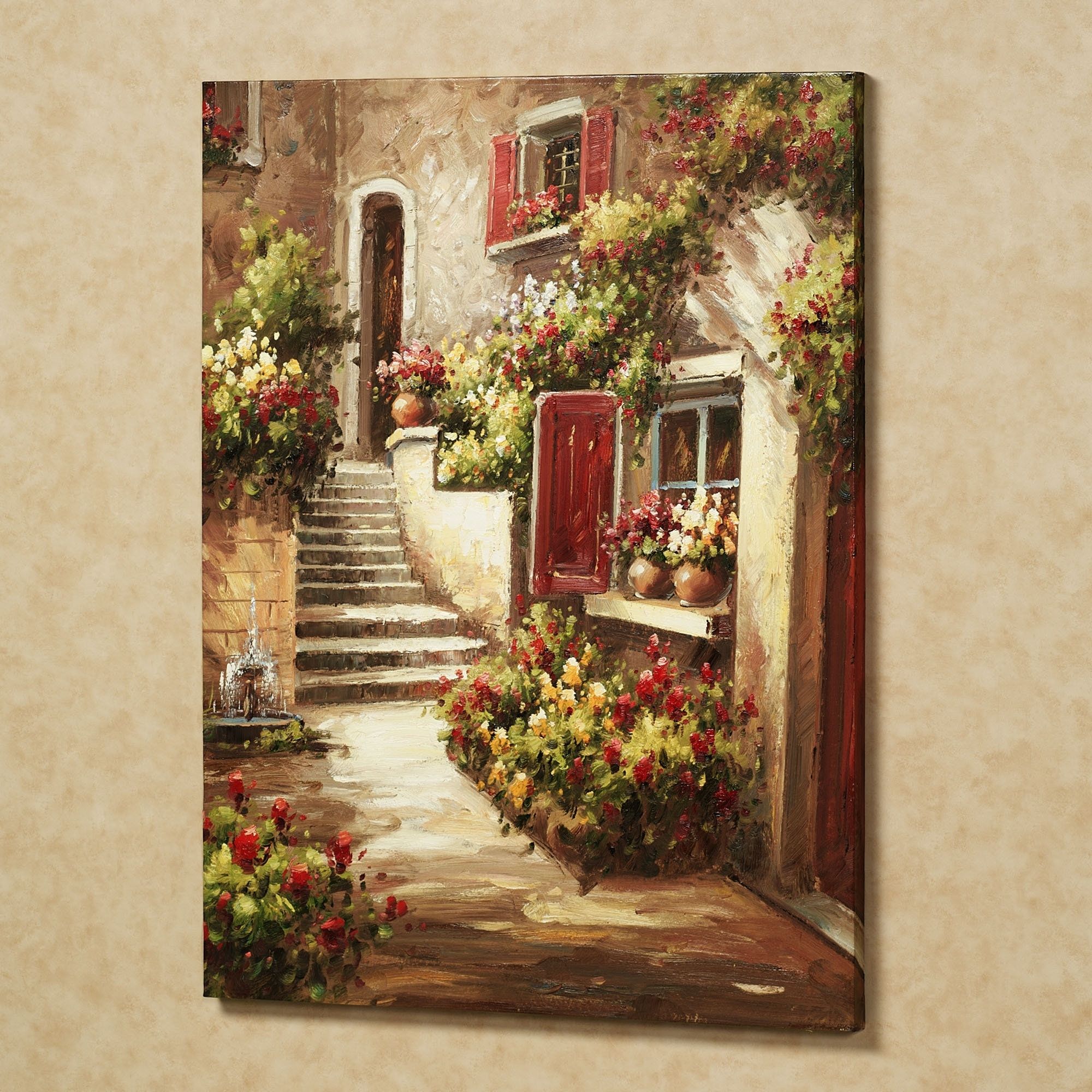 Tuscan Italian Canvas Wall Art Throughout Widely Used Tuscan Flowers Canvas Wall Art 