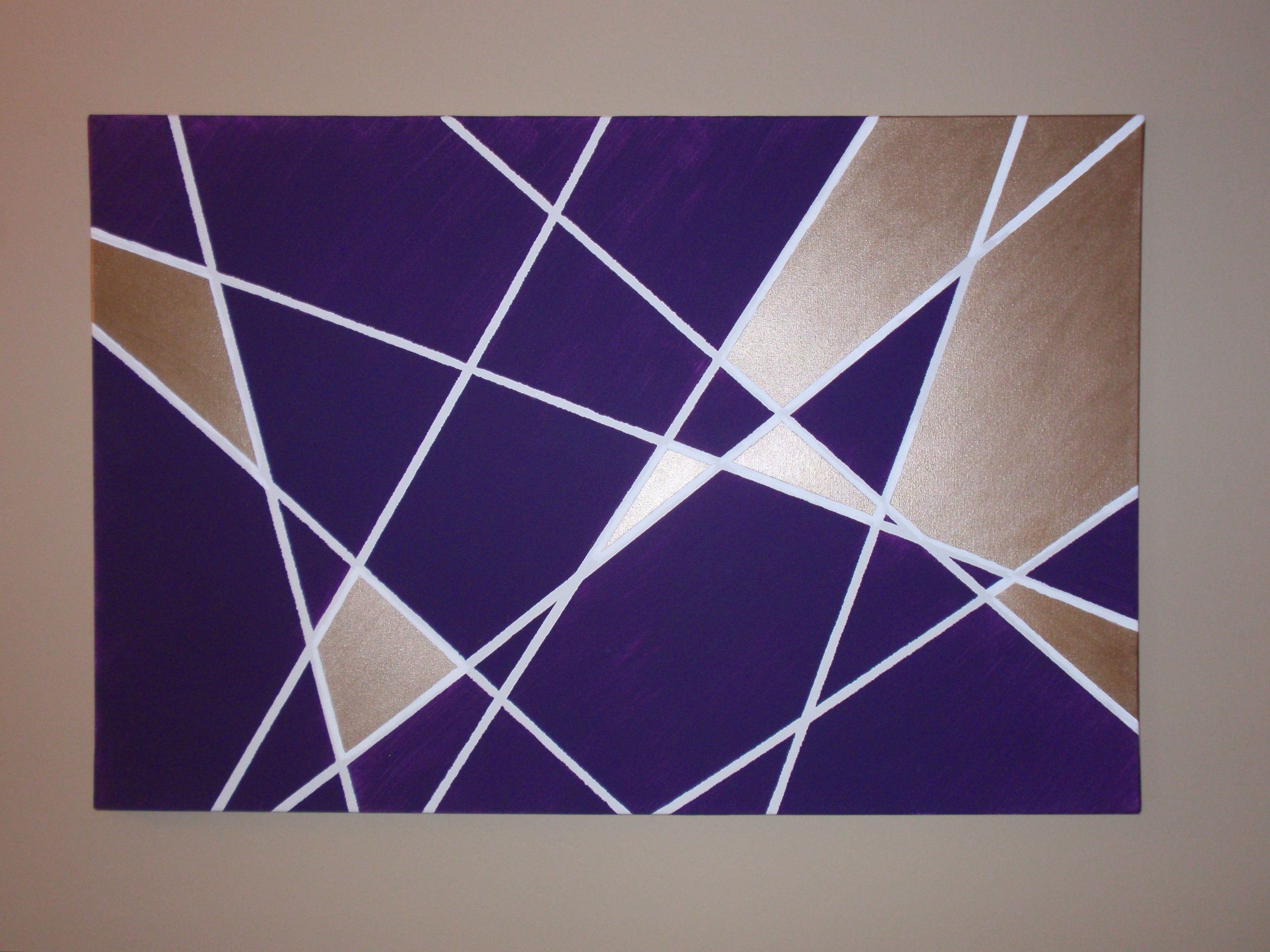 Wall Art Ideas Design : Purple Rectangle Geometric Wall Art Home With Most Recently Released 3d Triangle Wall Art (View 13 of 15)