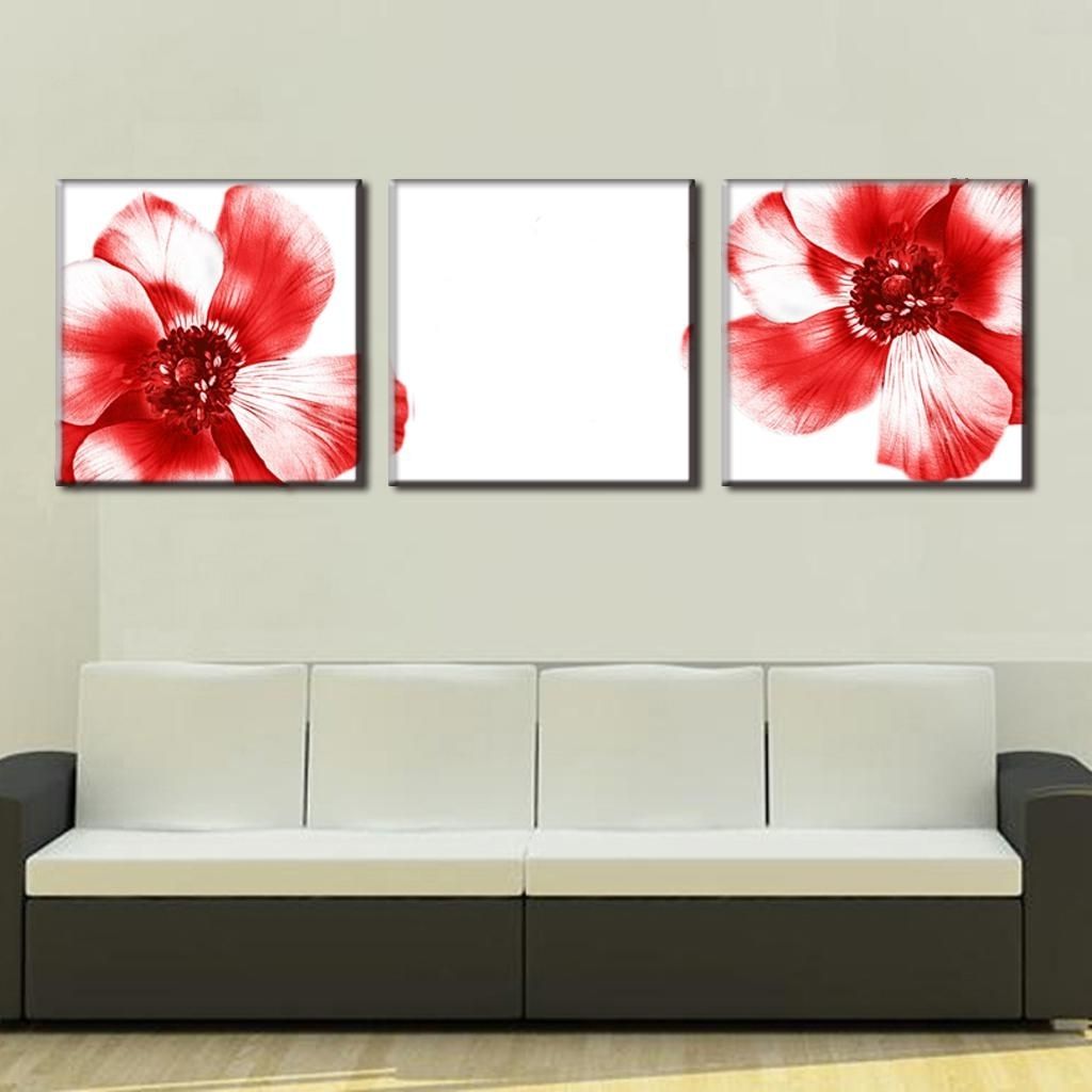 15 Collection Of Red Flowers Canvas Wall Art