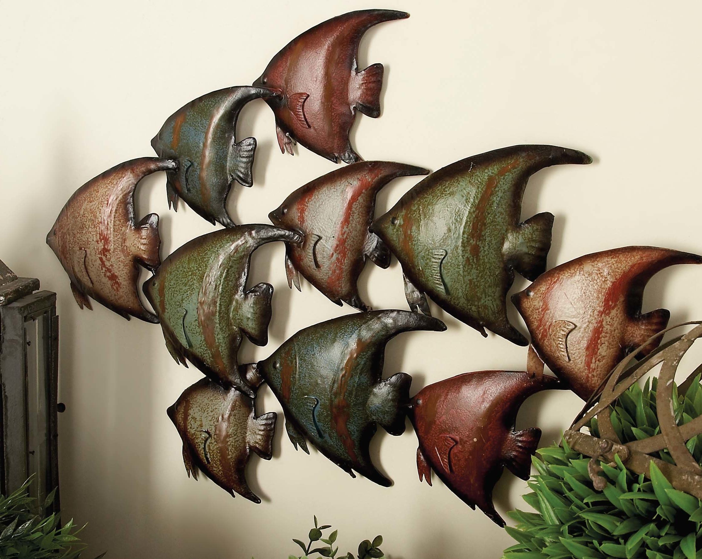 2021 Latest Coastal Metal Fish Wall Decor