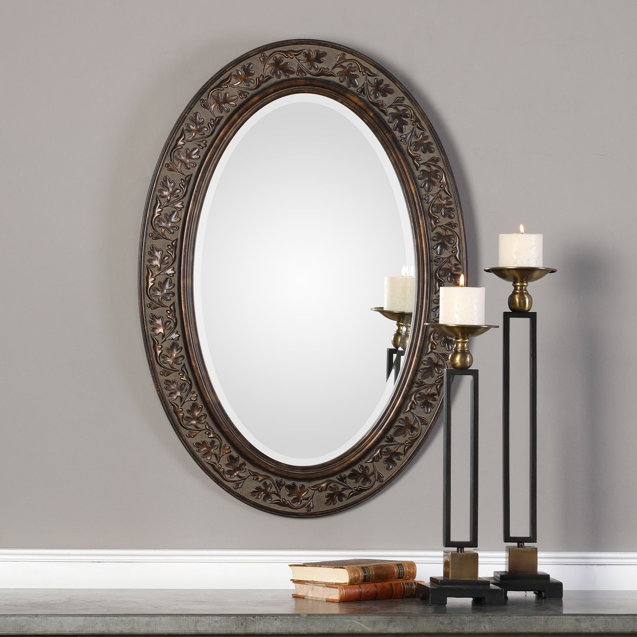 Charland Beveled Accent Mirror Regarding Favorite Oval Metallic Accent Mirrors 