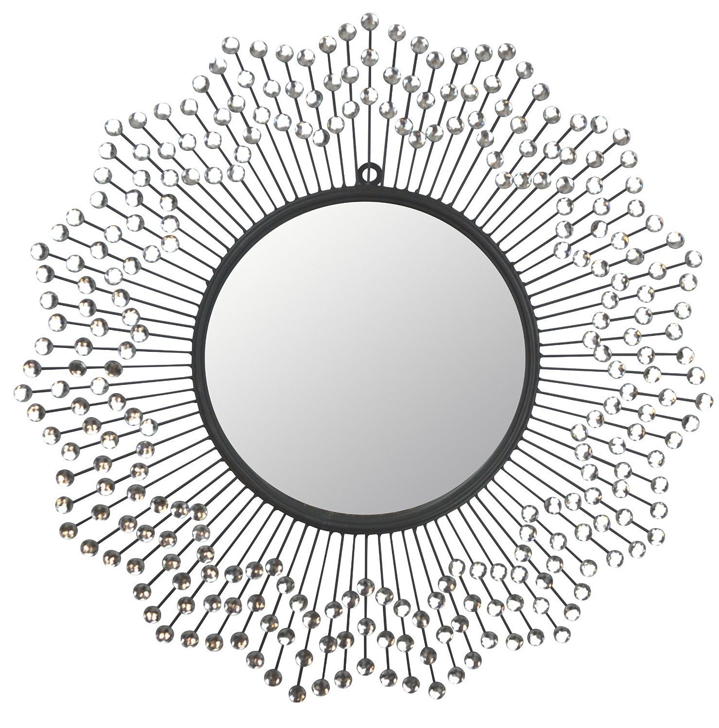 Decorative Round Wall Mirrors Throughout Newest Lulu Décor, Celebration Metal Wall Mirror, Frame 24”, Round Decorative  Mirror For Living Room And Office Space (View 8 of 20)