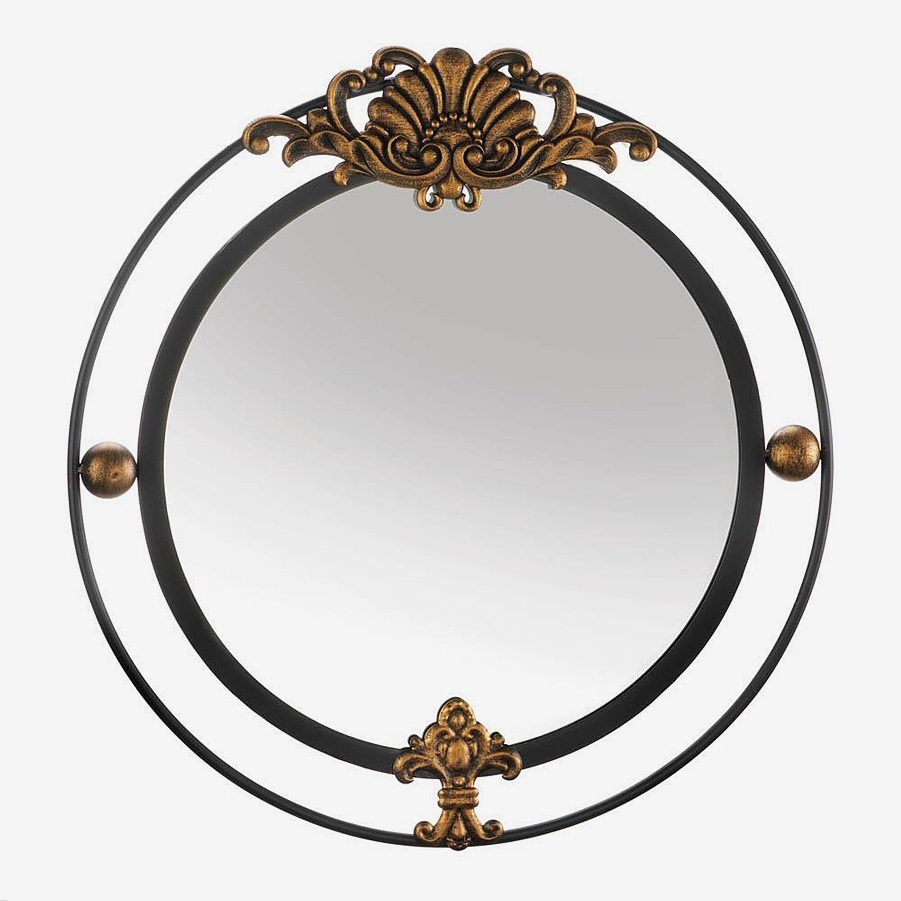 Garfield Decorative Round Wall Mirror – Black/gold Throughout Most Current Decorative Round Wall Mirrors (View 17 of 20)