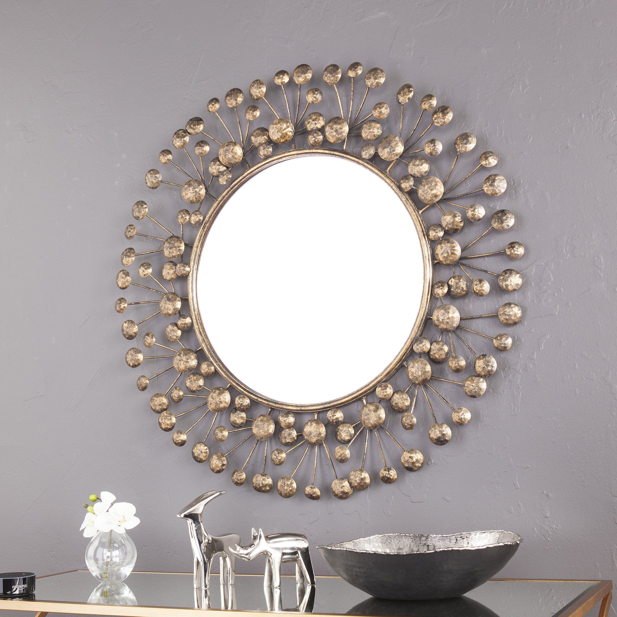 Trendy Decorative Round Wall Mirrors Regarding Details About Brayden Studio Eisenbarth Oversized Decorative Round Wall Mirror 