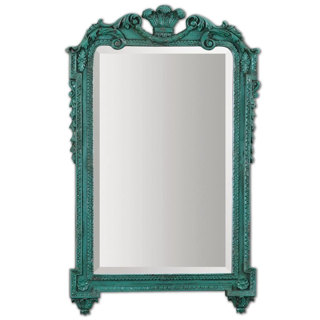Turquoise Wall Mirrors Intended For Most Up To Date Stunning 32 Ornate Turquoise Wall Mirror Amazon Co Uk 