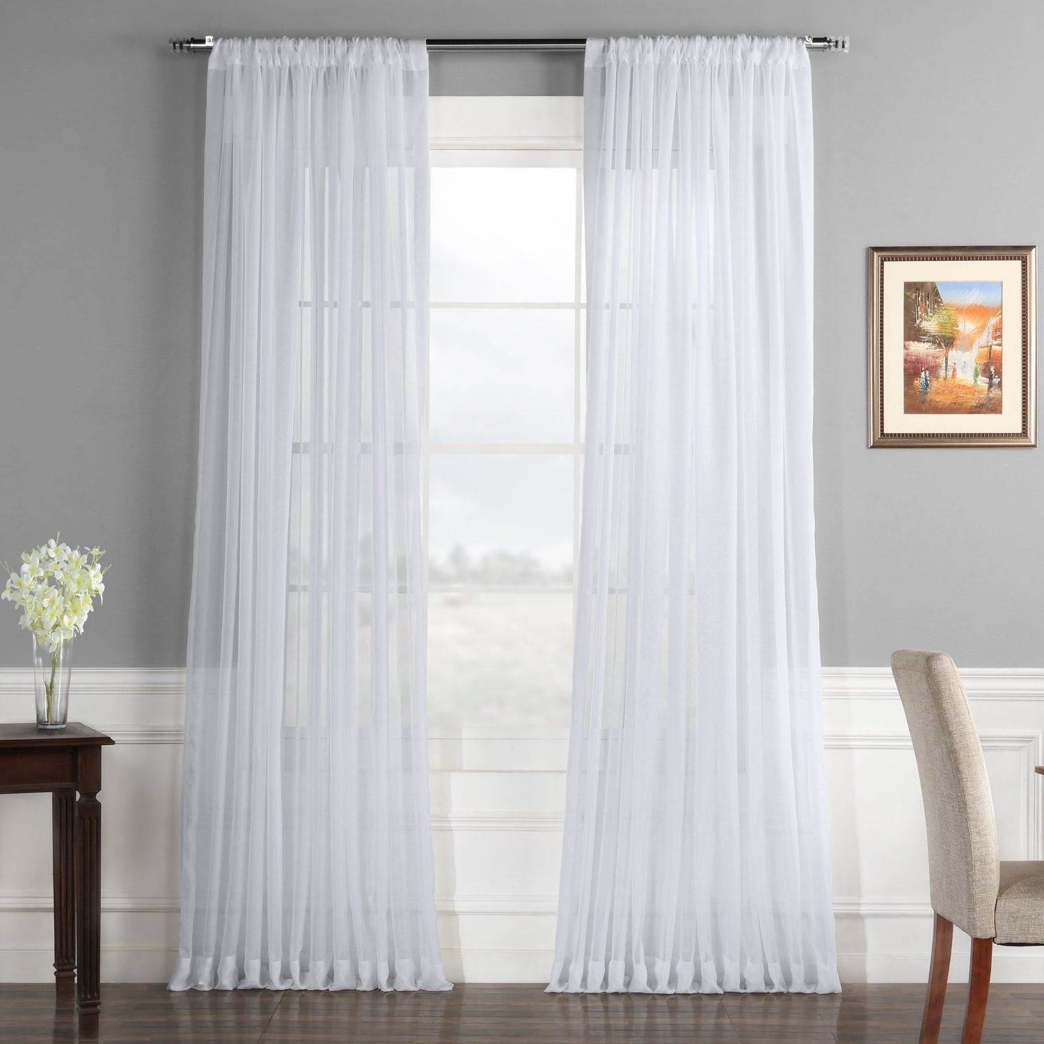 Most Up To Date Exclusive Fabrics Extra Wide White Voile Sheer Curtain Panel For Extra Wide White Voile Sheer Curtain Panels 