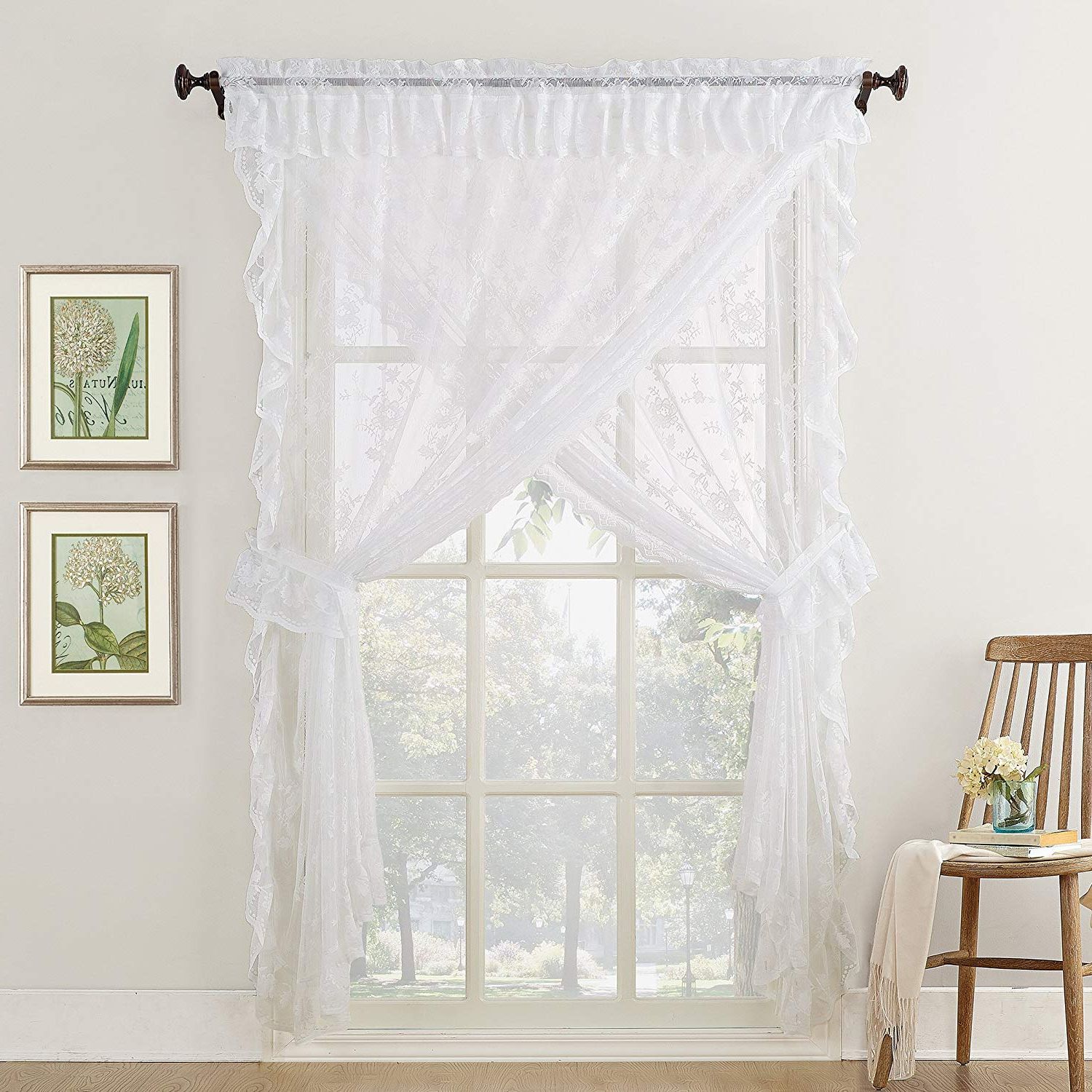 Top 20 of Alison Rod Pocket Lace Window Curtain Panels