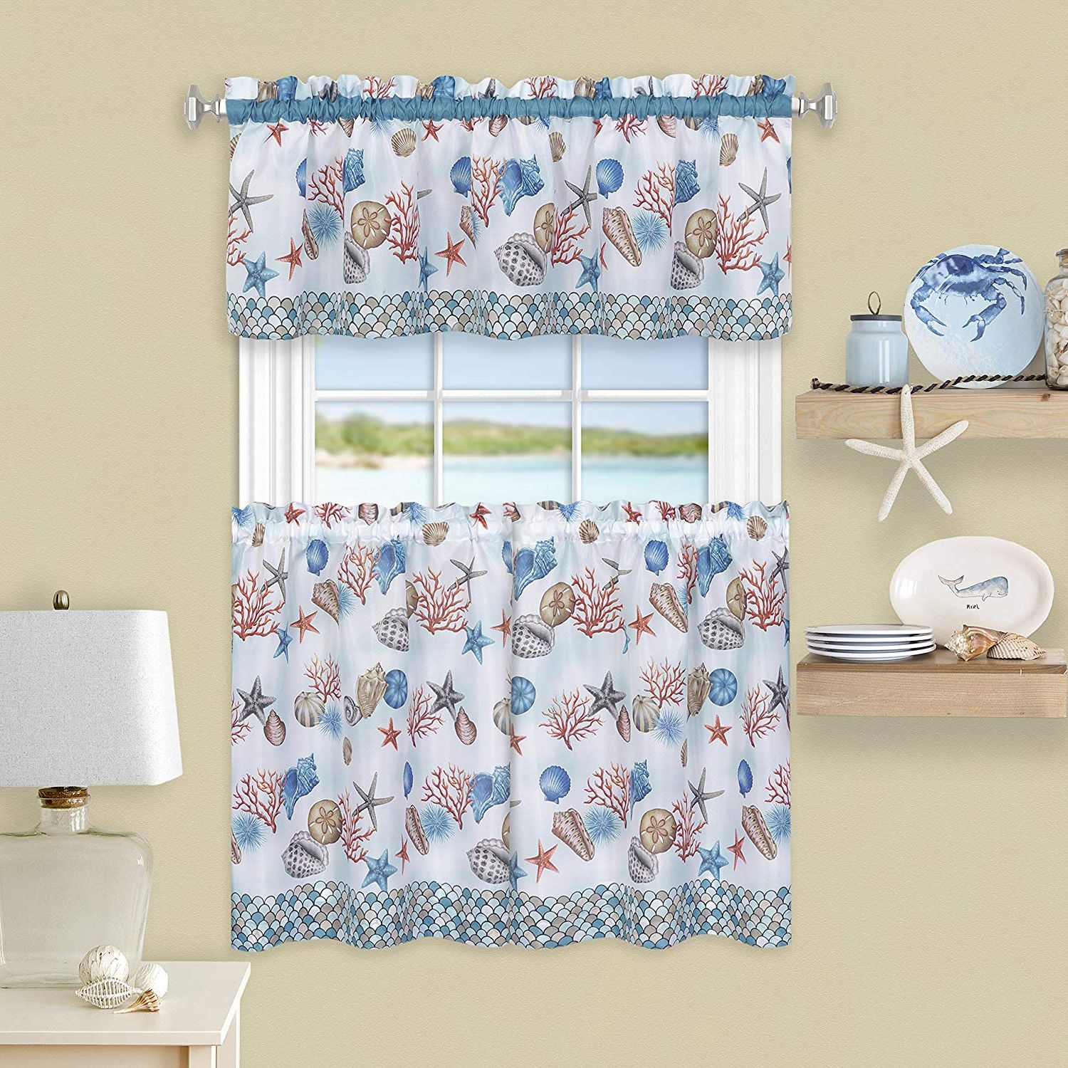 Top 20 of Coastal Tier and Valance Window Curtain Sets