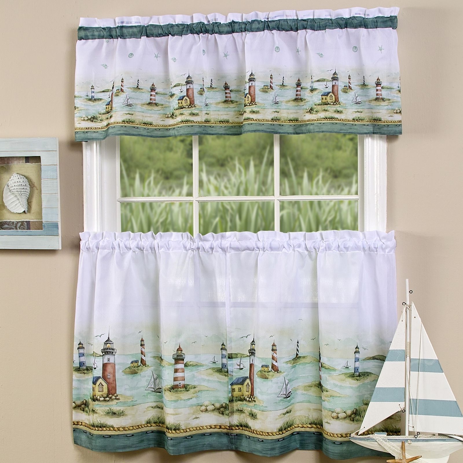 Top 20 of Coastal Tier and Valance Window Curtain Sets