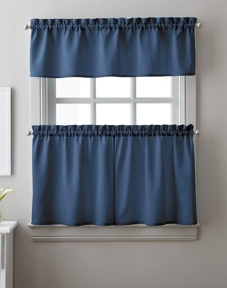 20 Ideas of Twill 3-piece Kitchen Curtain Tier Sets